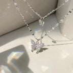 Reflective Double Layered Butterfly Necklace for Women (Free Delivery)