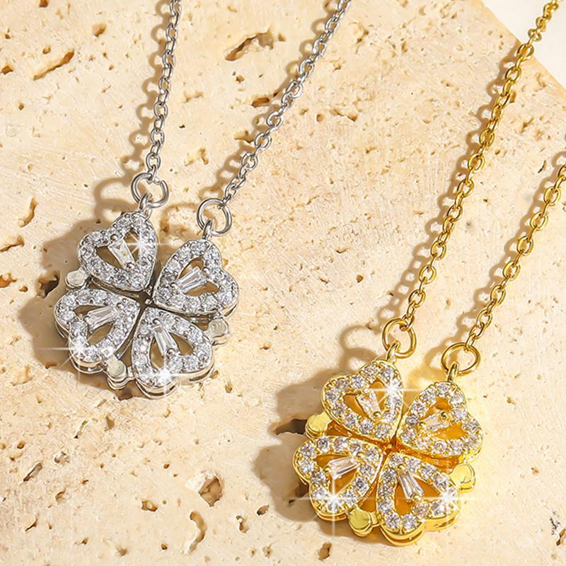 Magnetic Heart Design Gold Plated Necklace Silver & Golden (Free Delivery)