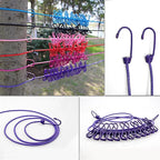 Durable 12 Pcs Laundry Hanging Clips with Adjustable Rope with Free Delivery Hanging Rope Buythebliss 