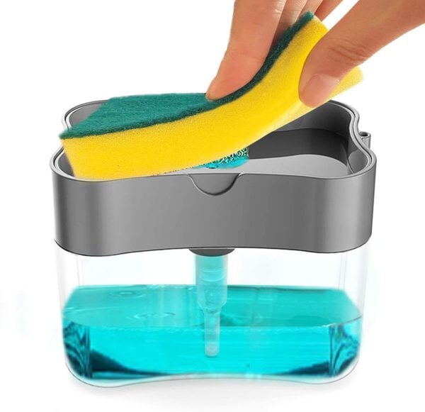 2 in 1 Premium Quality Plastic Soap Dispenser & Sponge Holder Pump (Free Delivery) Cleaner Buythebliss 1 Piece 