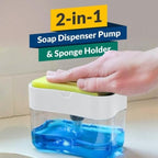 2 in 1 Premium Quality Plastic Soap Dispenser & Sponge Holder Pump (Free Delivery) Cleaner Buythebliss 2 Pieces 