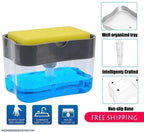 2 in 1 Premium Quality Plastic Soap Dispenser & Sponge Holder Pump (Free Delivery)