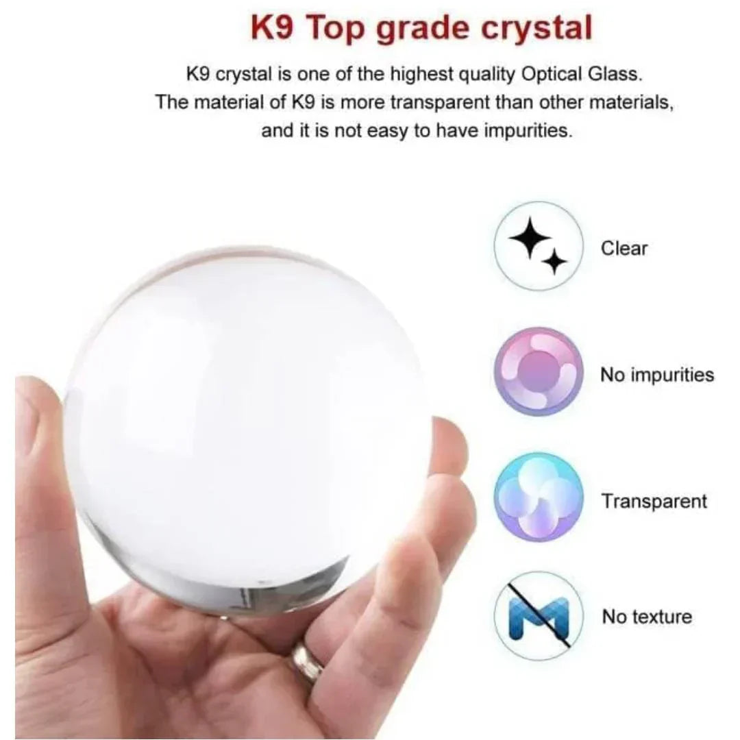 Projector USB 3D Solar System Crystal Ball Lamp With Wooden Base Led Display Stand